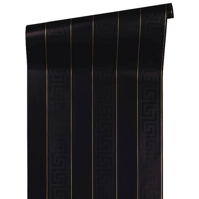 Versace|Wallpaper modern black metallic stripes|Stripes