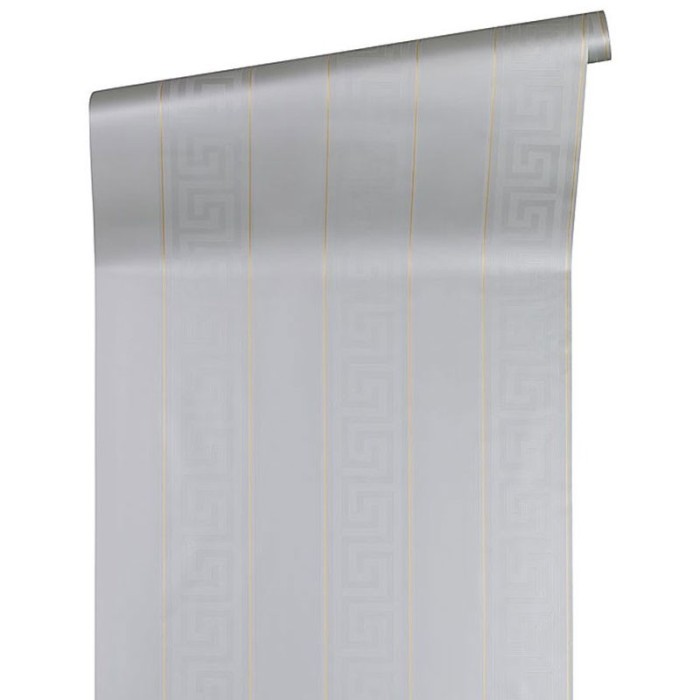 Versace|Papier peint rayures argent brillantes|Rayures