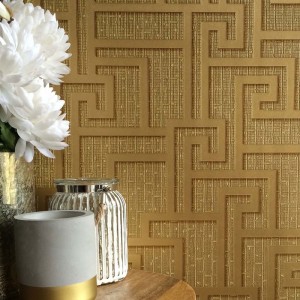 Papeldecor|Gray brick wallpaper metallic effect|Clearance