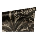 Versace|Tropical wallpaper large palm leaves metallic finish|Tropical