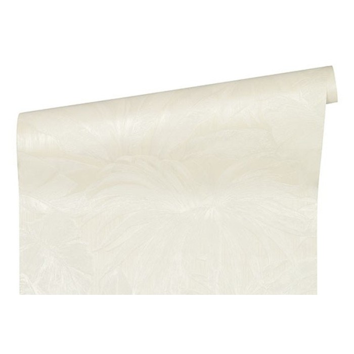Papel pintado tropical hojas blancas de palmera con brillo - Versace Versace II 962402