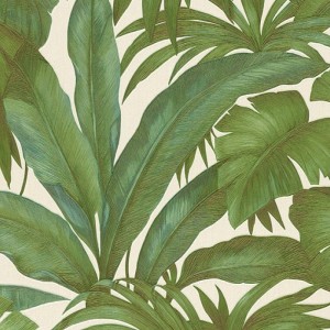 Versace|Tropical wallpaper large palm leaves metallic finish|Tropical