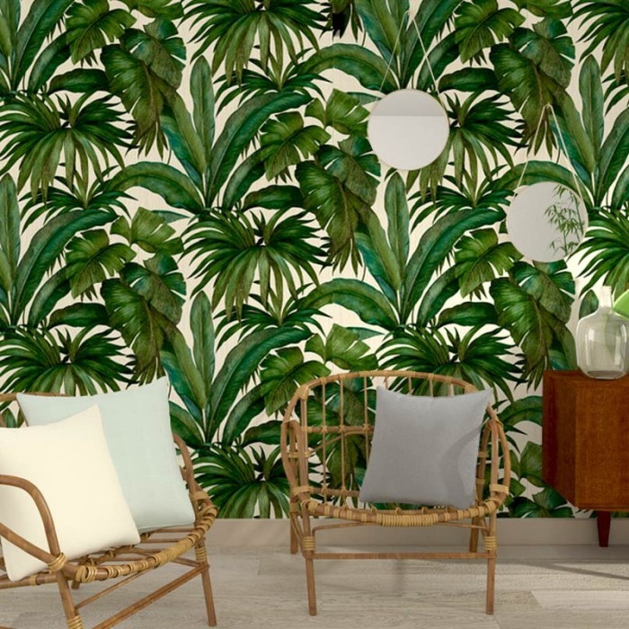 Versace|Papier peint tropical feuilles de palmier vertes|Tropical