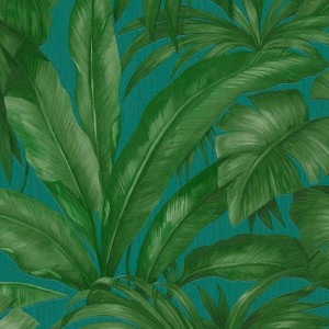 Versace|Papier peint tropical feuilles de palmier blanches effet brillant|Tropical