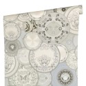 Versace|Papier peint Versace service de porcelaine métallisé|Papier Peint