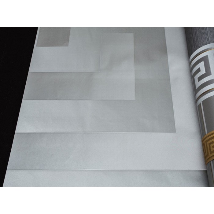 Papel pintado Versace clave griega plata metalizado - Versace Versace III 935235