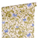 Versace|Elegante ornamentale Tapete mit Blumen und Schmetterlingen|Tapeten