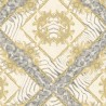 Versace|Versace modern baroque wallpaper in silver and gold|Damask