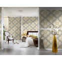 Versace|Papier peint Versace baroque moderne argent et or|Damas