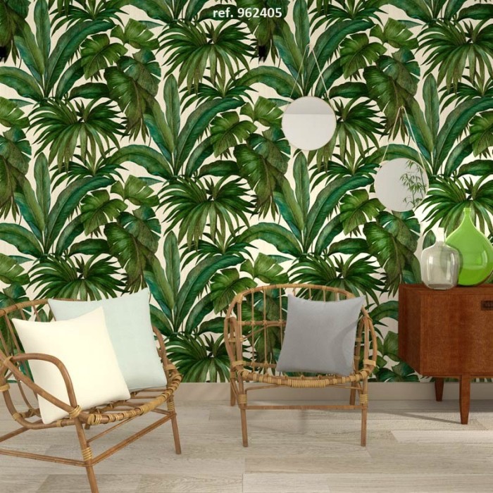 Papel pintado tropical hojas de palmera - Versace Versace II 962404