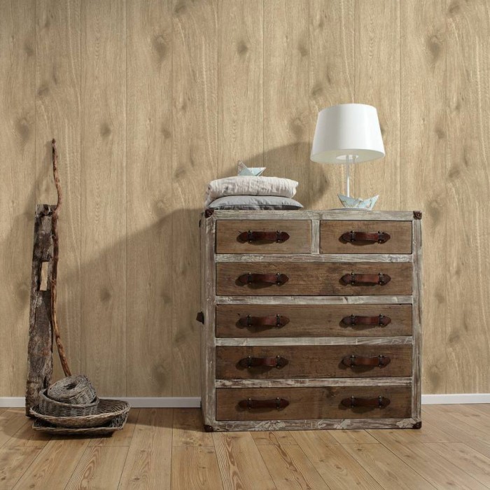 As Creation|Wooden planks wallpaper beige / brown|Wood Imitation