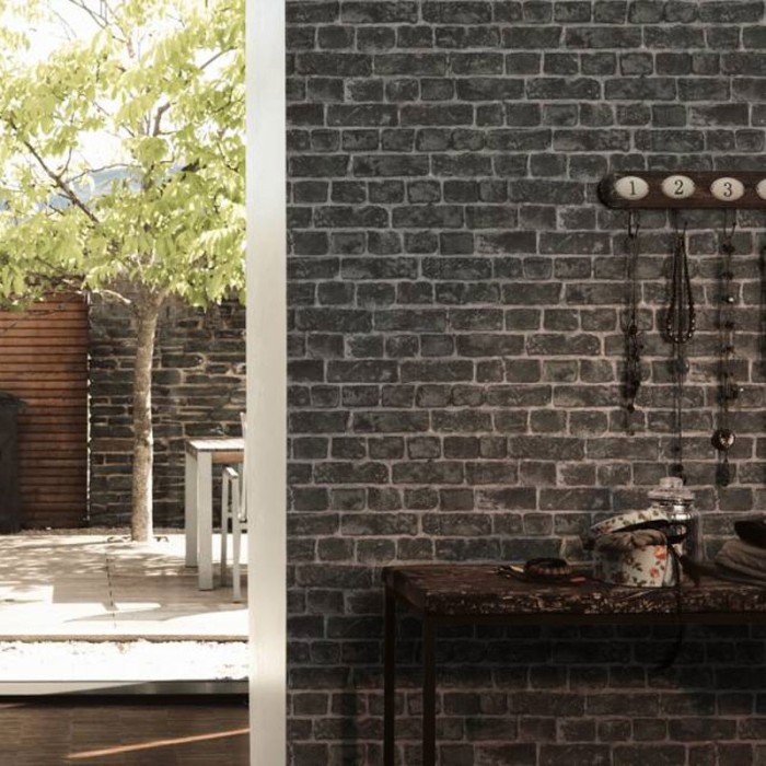 As Creation|Black brick wallpaper|Brick Imitation