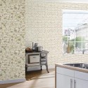 As Creation|Climbing plant brick wallpaper white|Brick Imitation