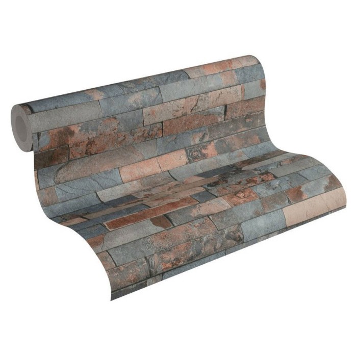 Papel pintado piedra pizarra oxidada - As Creation Wood´N Stones 355823