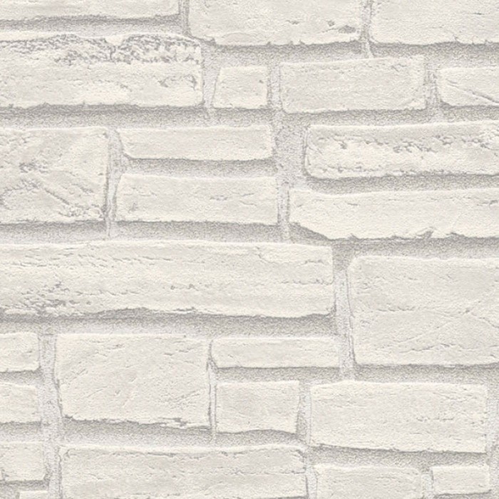 As Creation|Papel pintado ladrillo piedra tocho, blanco|Papel Pintado