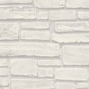 As Creation|Papier peint brique en pierre brute, blanc|Papier Peint