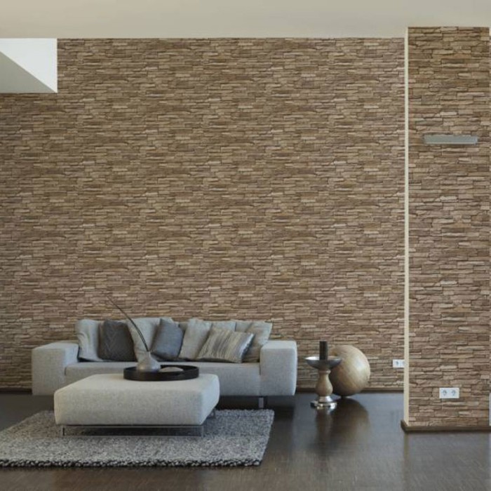 As Creation|Rustic style slate stone wallpaper|Wallpaper