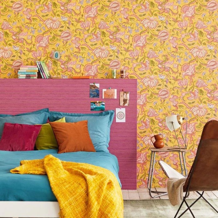 Eijffinger|Florale Tapete indisch gelb|Tapeten