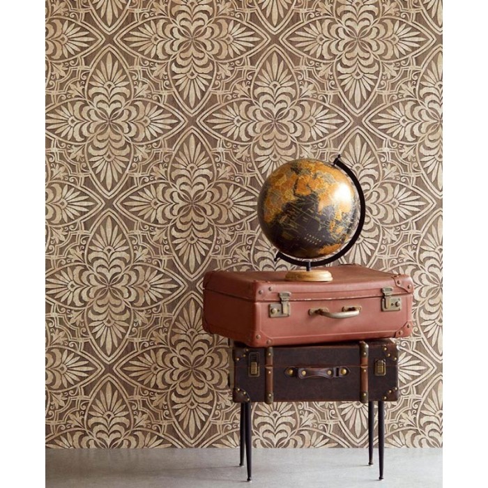 Eijffinger|Papier peint géométrique bois sculpté ethnique|Papier Peint