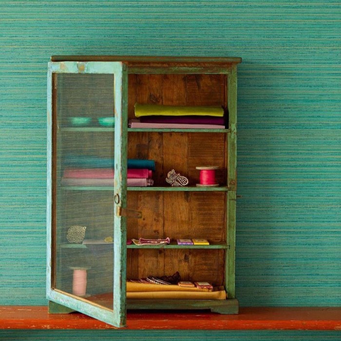 Eijffinger|Papier peint raphia vert rustique|Papier Peint