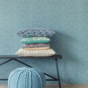 Papeldecor|Textile wallpaper for living rooms with fluffy flowers in beige tones|Wallpaper 2