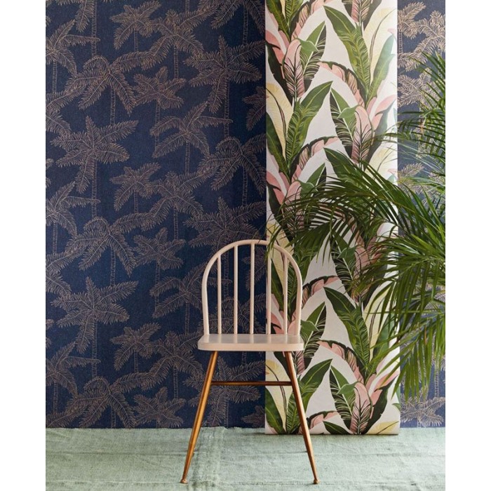 Eijffinger|Papel pintado palmeras tropicales metalizado|Papel Pintado