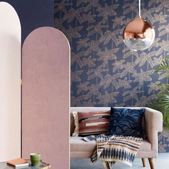 Eijffinger|Papel pintado palmeras tropicales metalizado|Papel Pintado