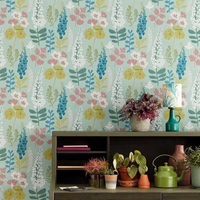 Eijffinger|Tapete skandinavisch floral wassergrün|Tapeten