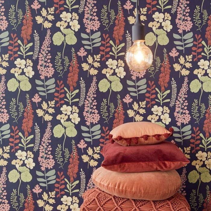 Eijffinger|Scandinavian wallpaper with Nordic flower bouquets|Wallpaper