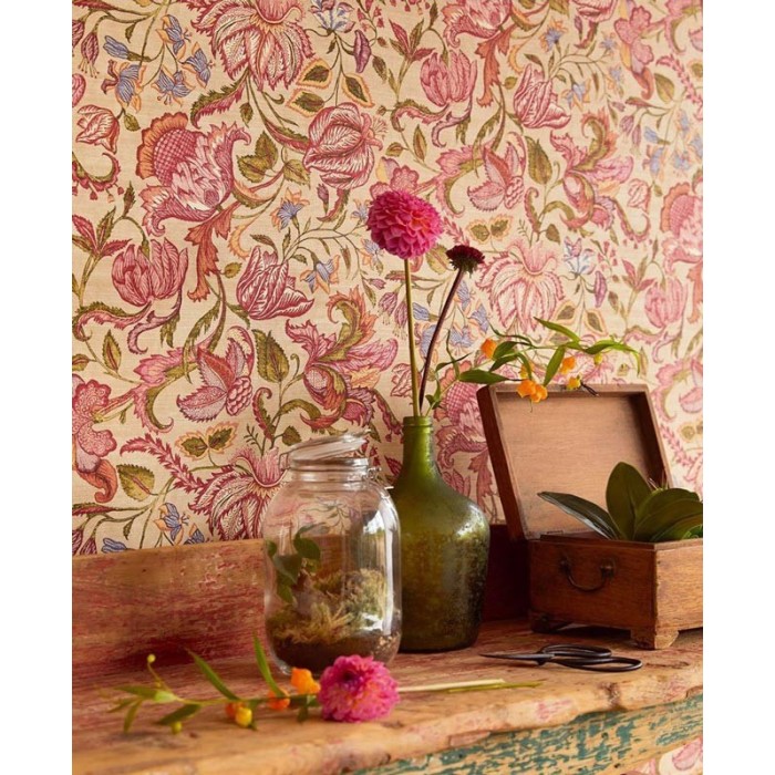 Papeldecor|Papier peint imprimé floral avec grenades style hindou|Papier Peint