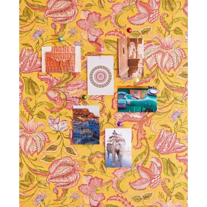 Papeldecor|Vliestapete Hindu-Stil mit Blumenmotiven Gelb|Tapeten