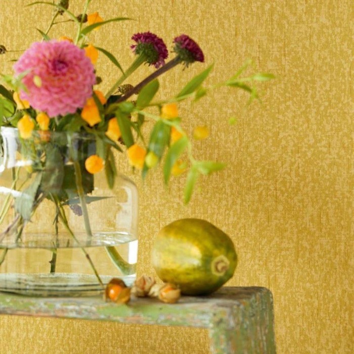 Papeldecor|Papier peint couleur moutarde effet textile|Papier Peint