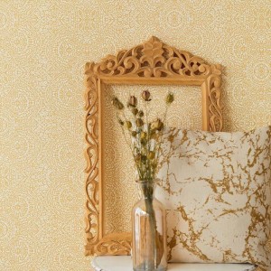 Marburg|Barocke Greige- und rosa Tapete mit floralen Details|Damast 2