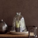 Papeldecor|Textile brown linen wallpaper, stonewashed effect|Wallpaper