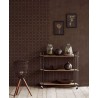 Papeldecor|Textile brown linen wallpaper, stonewashed effect|Wallpaper
