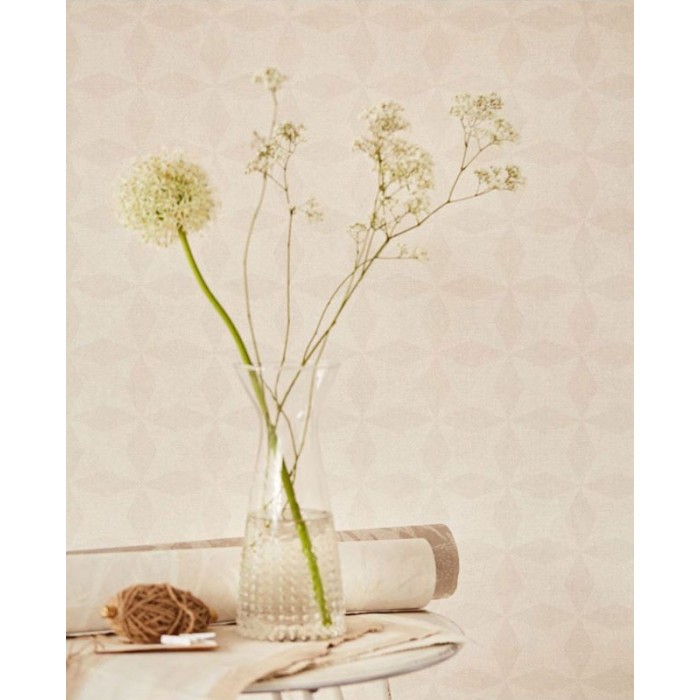 Papeldecor|Textiltapete geometrisch Weiß/Beige, Leinenstoff-Effekt|Tapeten