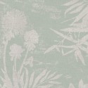 Papeldecor|Textiltapete beruhigendes Grün mit Blumenmustern, Leinenoptik|Tapeten