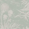 Papeldecor|Textiltapete beruhigendes Grün mit Blumenmustern, Leinenoptik|Tapeten