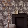 Papeldecor|Textiltapete Blumen-Silhouetten für Wohnzimmer oder exotische Diele|Tapeten