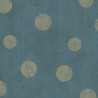 Papeldecor|Papel pintado textil lienzo de lino turquesa con originales puntos de lunares|Papel Pintado