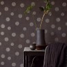 Papeldecor|Papier peint textile toile de lin turquoise à pois originaux|Papier Peint