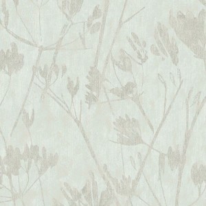 Casadeco|Nordic floral wallpaper with gray painted trees|Scandinavian