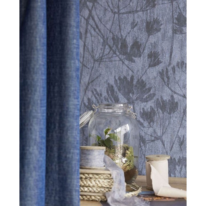 Papeldecor|Textiltapete mit Blumen in Leinenoptik für gemütliche Räume|Tapeten