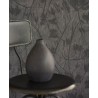 Papeldecor|Textiltapete für modernes Wohnzimmer, Blumen auf schwarzem Grund|Tapeten