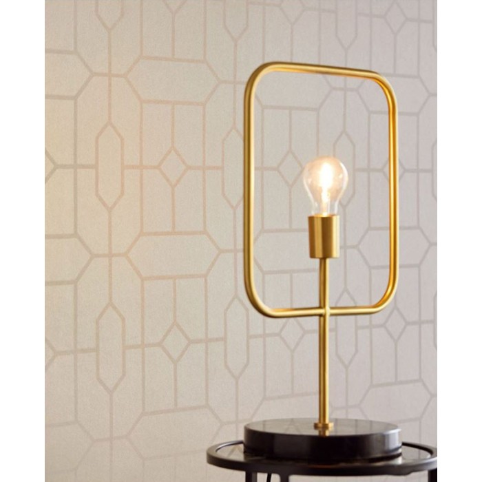 Papeldecor|Tapete geometrisch sandfarben mit metallischen Mustern|Tapeten