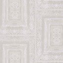 Papeldecor|Papier peint bois sculpté blanc avec ornements style damas|Imitation Bois