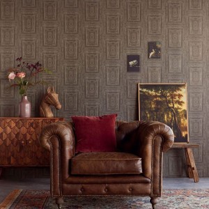 Pip Studio|Wallpaper with large terracotta flowers|Rustic 2
