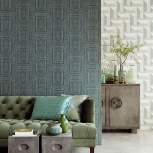 Papeldecor|Wallpaper geometric wood effect Scandinavian style|Wood Imitation 2