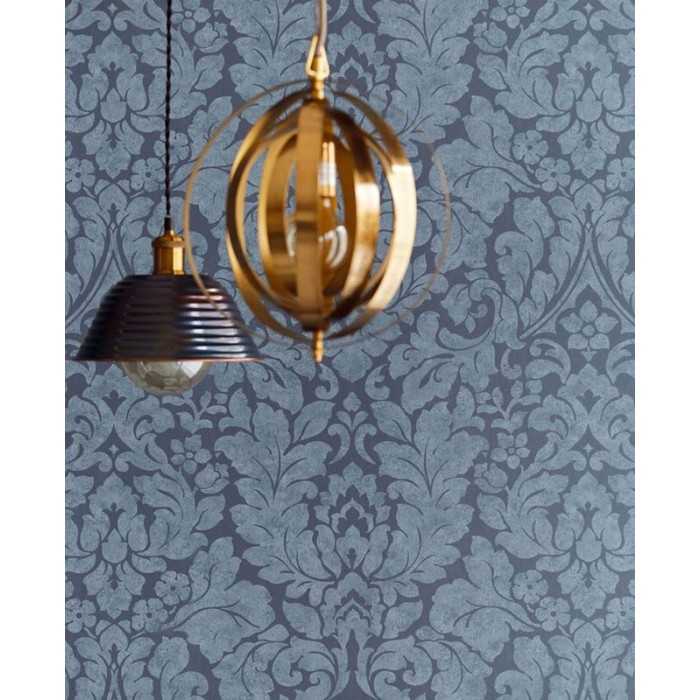 Papeldecor|Papier peint damas bleu, pour salon classique moderne|Papier Peint