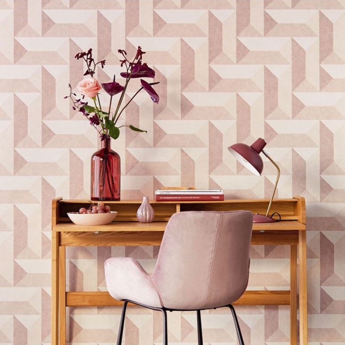 Papeldecor|Papel pintado hormigón geométrico efecto 3D|Papel Pintado